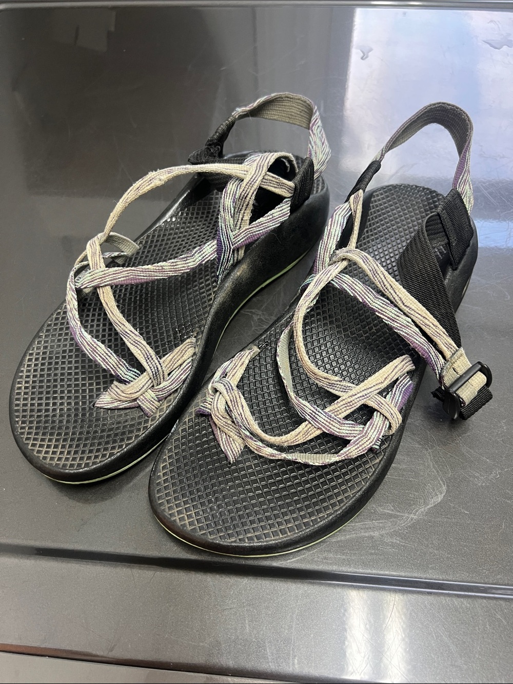 Chaco Women’s Black Sandals with Multicolor Rope Straps